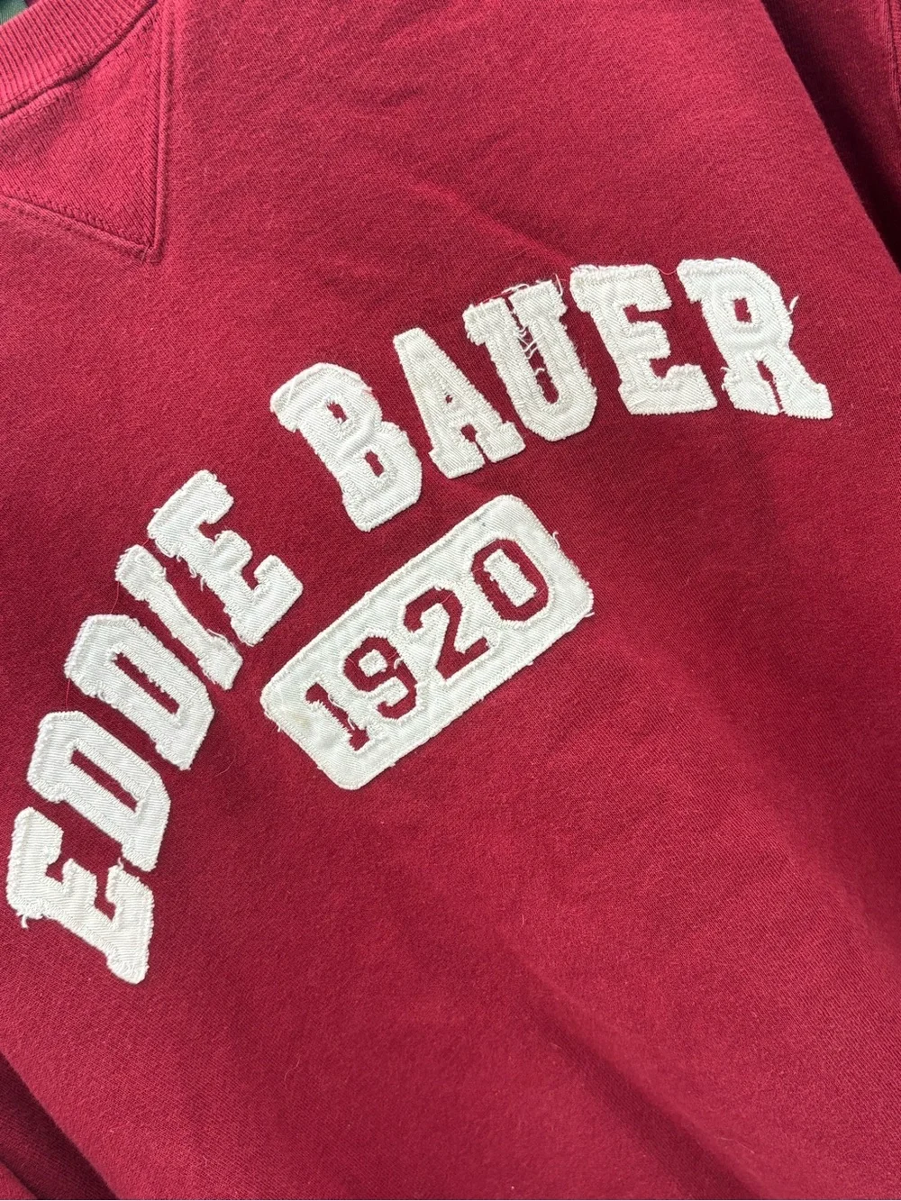 Eddie Bauer 1920 Red Crewneck Sweatshirt Men’s Large Vintage Style